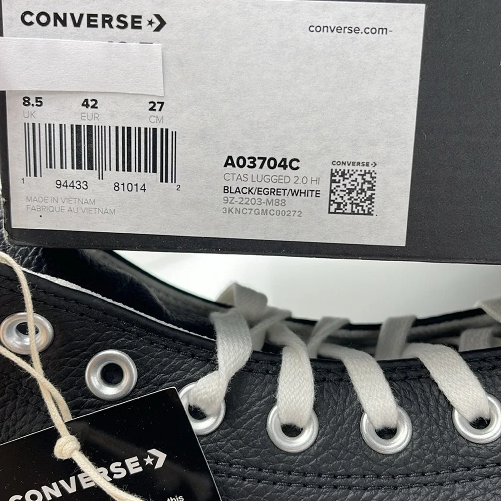 Converse WMNS CTAS LUGGED 2.0 HI BLACK/EGRET/WHITE A03704C Paltforms Sn…